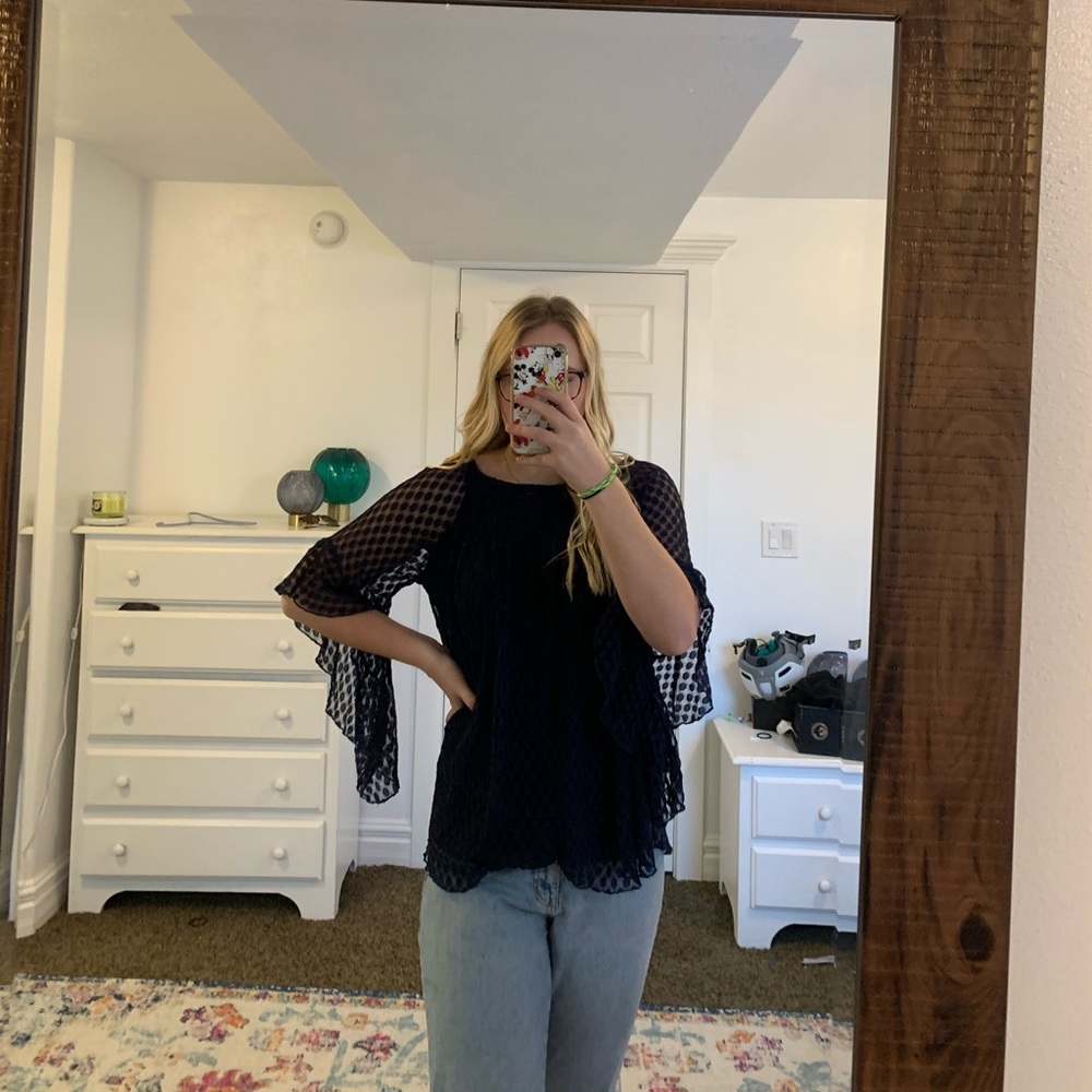 Navy Blue Blouse